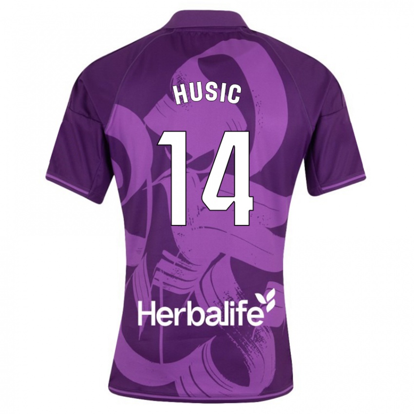 Damen Salih Husic #14 Violett Auswärtstrikot Trikot 2023/24 T-Shirt Schweiz