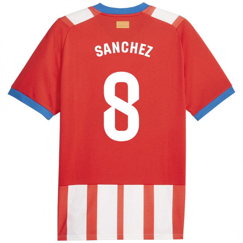 Kinder Miguel Ángel Sánchez #8 Rot-Weiss Heimtrikot Trikot 2023/24 T-Shirt Schweiz