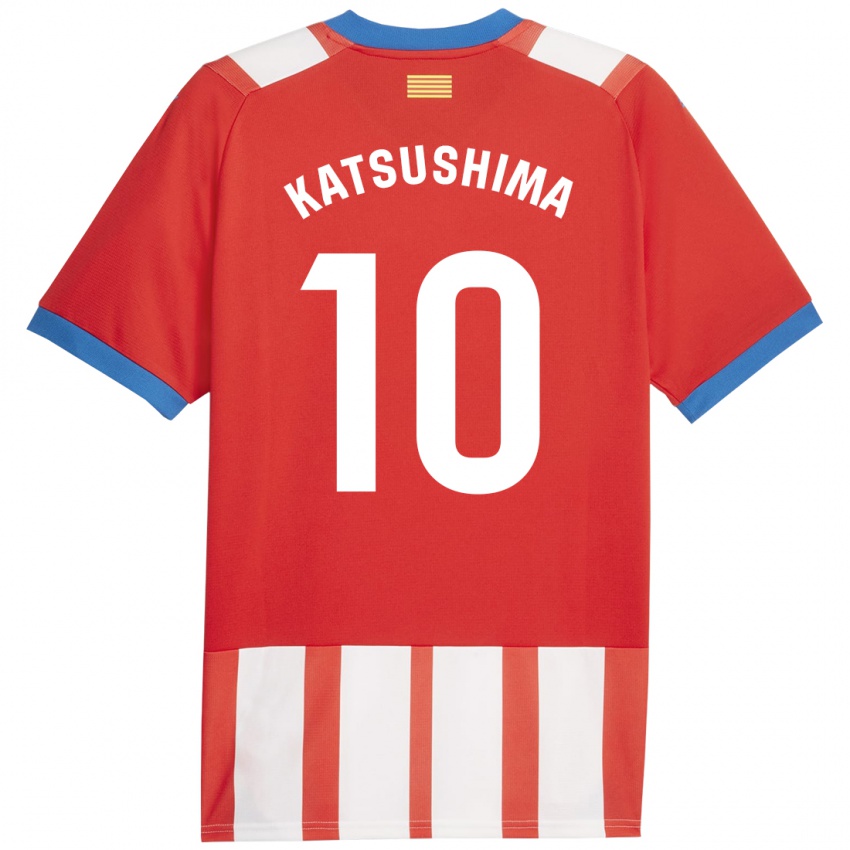 Kinder Shinnosuke Katsushima #10 Rot-Weiss Heimtrikot Trikot 2023/24 T-Shirt Schweiz