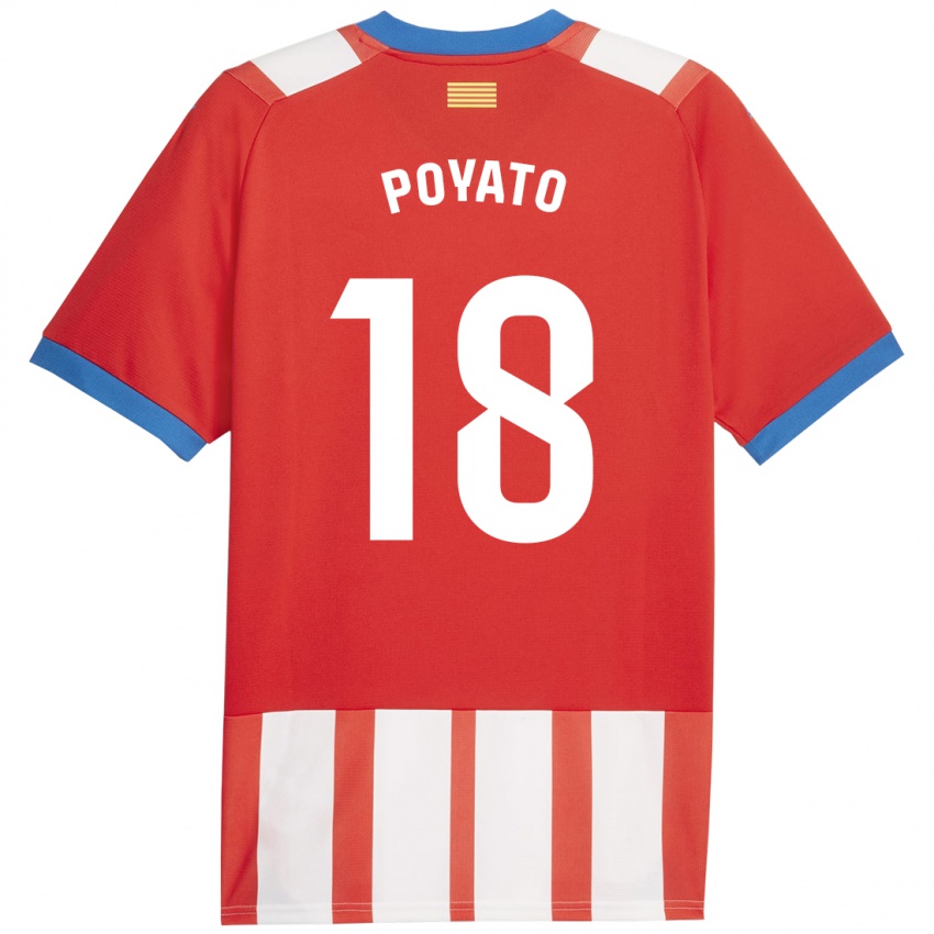 Kinder Marina Poyato #18 Rot-Weiss Heimtrikot Trikot 2023/24 T-Shirt Schweiz