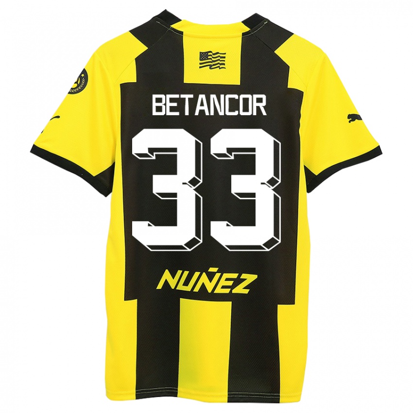 Kinder Bruno Betancor #33 Gelb Schwarz Heimtrikot Trikot 2023/24 T-Shirt Schweiz