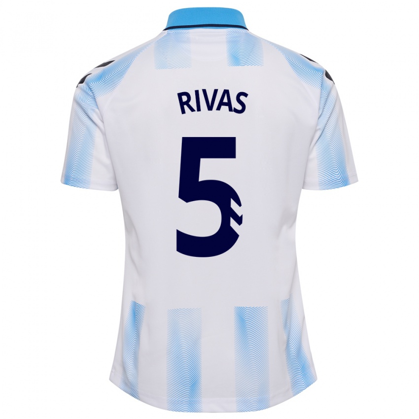 Kinder Juande Rivas #5 Weiß Blau Heimtrikot Trikot 2023/24 T-Shirt Schweiz