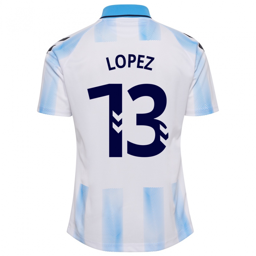 Kinder Carlos López #13 Weiß Blau Heimtrikot Trikot 2023/24 T-Shirt Schweiz