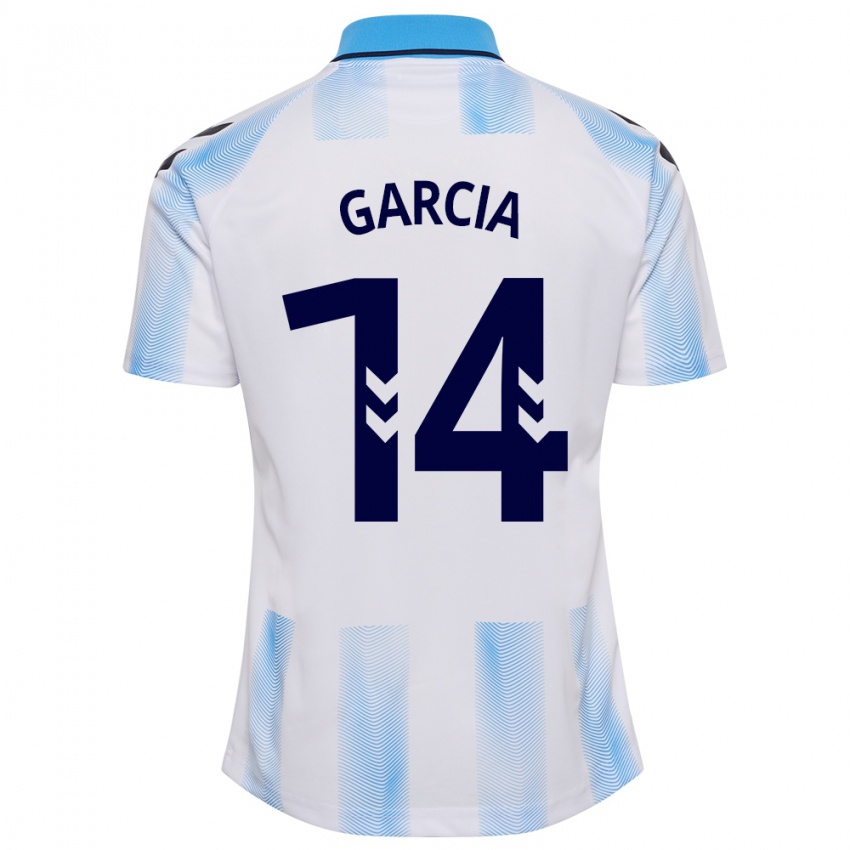 Kinder Víctor García #14 Weiß Blau Heimtrikot Trikot 2023/24 T-Shirt Schweiz