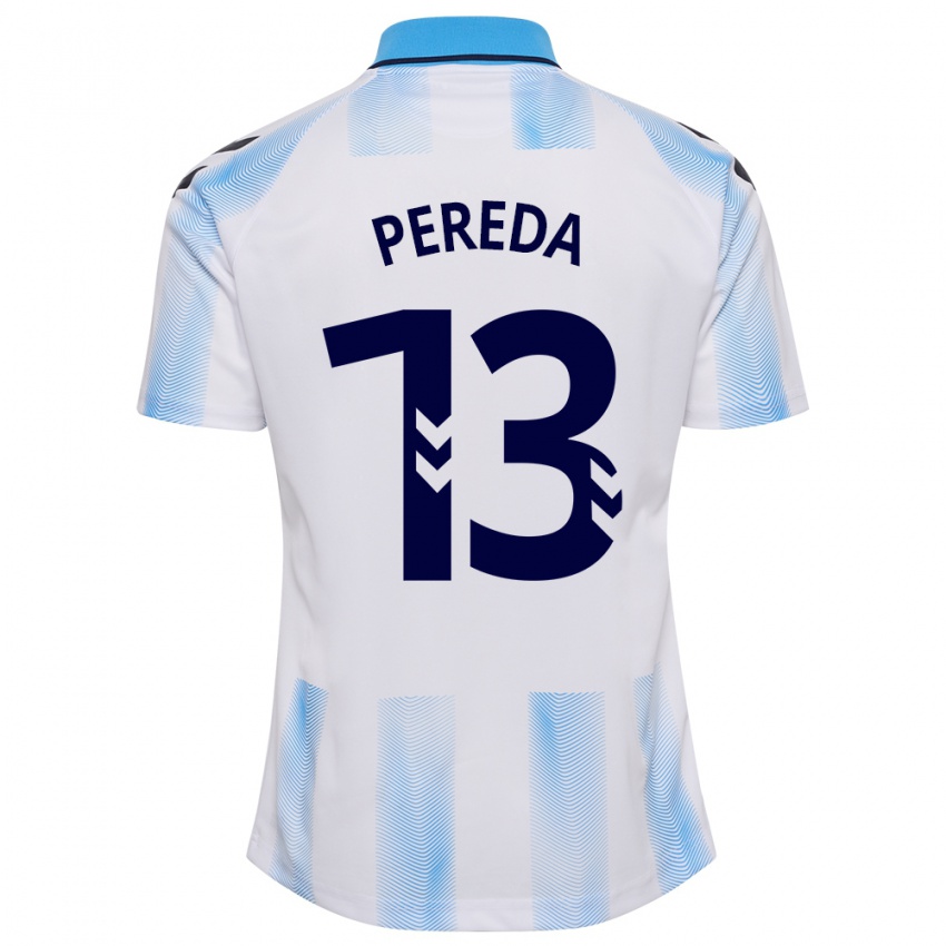 Kinder Adrián Pereda #13 Weiß Blau Heimtrikot Trikot 2023/24 T-Shirt Schweiz