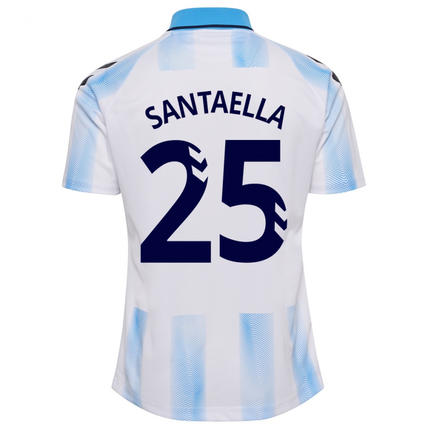 Kinder Miguel Ángel Santaella #25 Weiß Blau Heimtrikot Trikot 2023/24 T-Shirt Schweiz