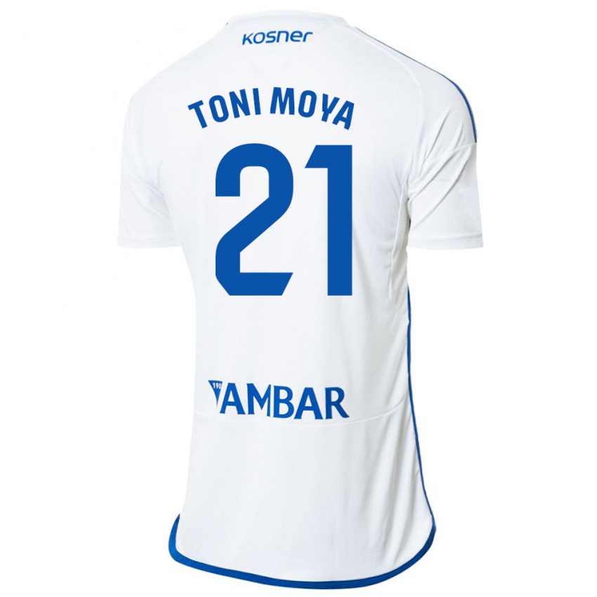 Kinder Toni Moya #21 Weiß Heimtrikot Trikot 2023/24 T-Shirt Schweiz