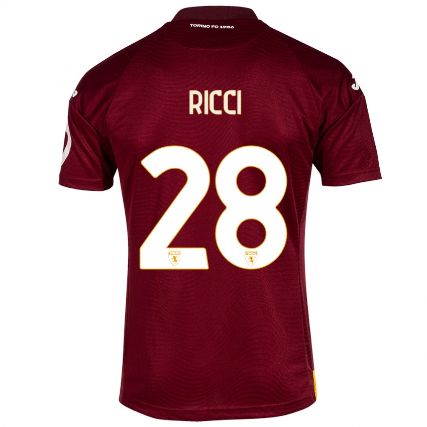 Kinder Samuele Ricci #28 Dunkelrot Heimtrikot Trikot 2023/24 T-Shirt Schweiz