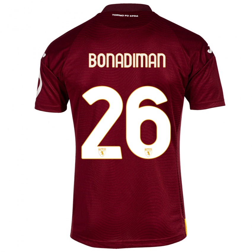 Kinder Matteo Bonadiman #26 Dunkelrot Heimtrikot Trikot 2023/24 T-Shirt Schweiz