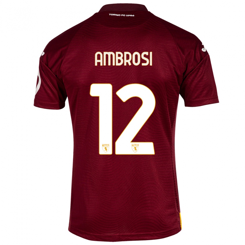 Kinder Martina Ambrosi #12 Dunkelrot Heimtrikot Trikot 2023/24 T-Shirt Schweiz