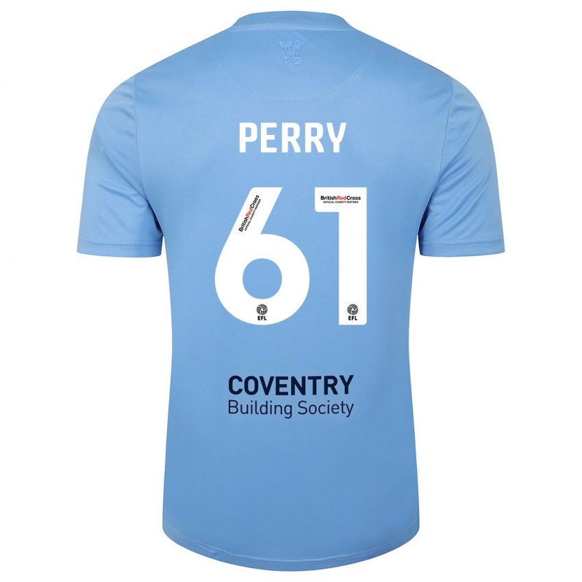 Kinder Callum Perry #61 Himmelblau Heimtrikot Trikot 2023/24 T-Shirt Schweiz