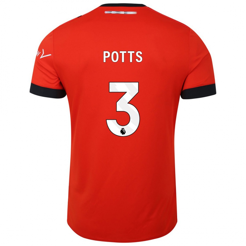 Kinder Dan Potts #3 Rot Heimtrikot Trikot 2023/24 T-Shirt Schweiz