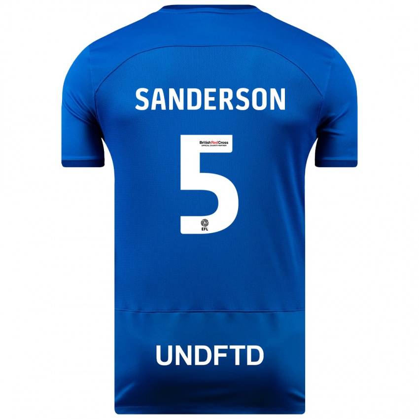 Kinder Dion Sanderson #5 Blau Heimtrikot Trikot 2023/24 T-Shirt Schweiz