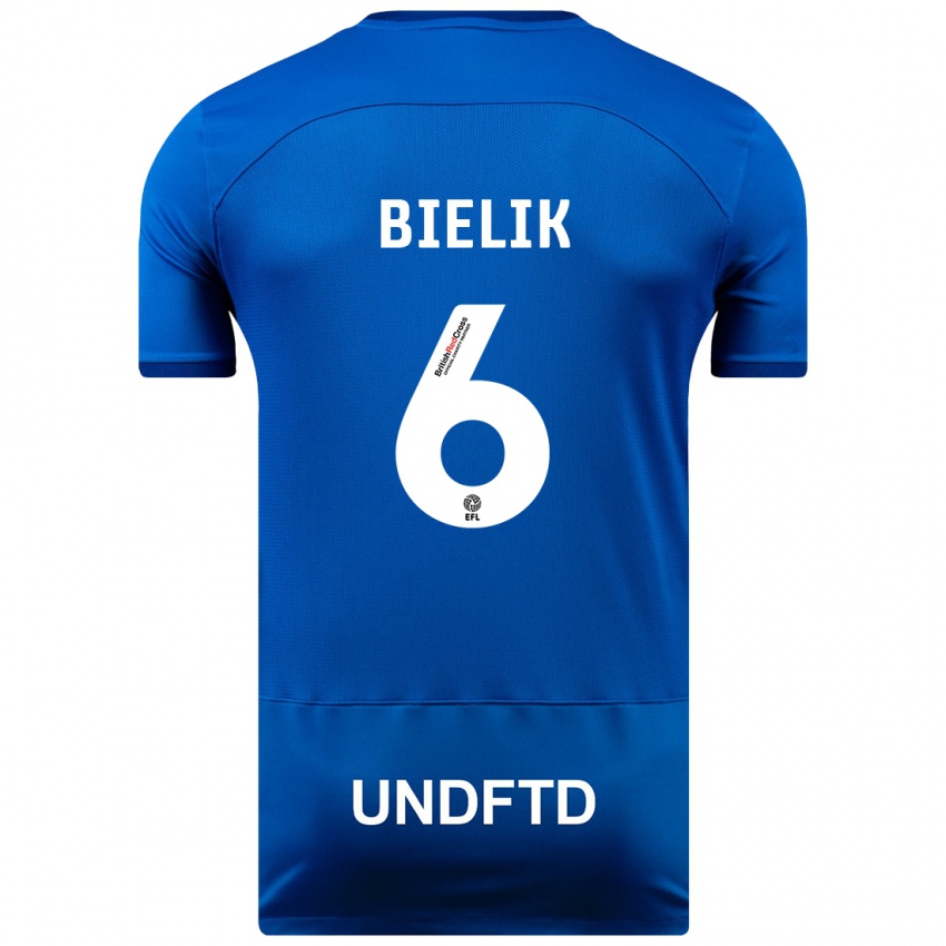 Kinder Krystian Bielik #6 Blau Heimtrikot Trikot 2023/24 T-Shirt Schweiz