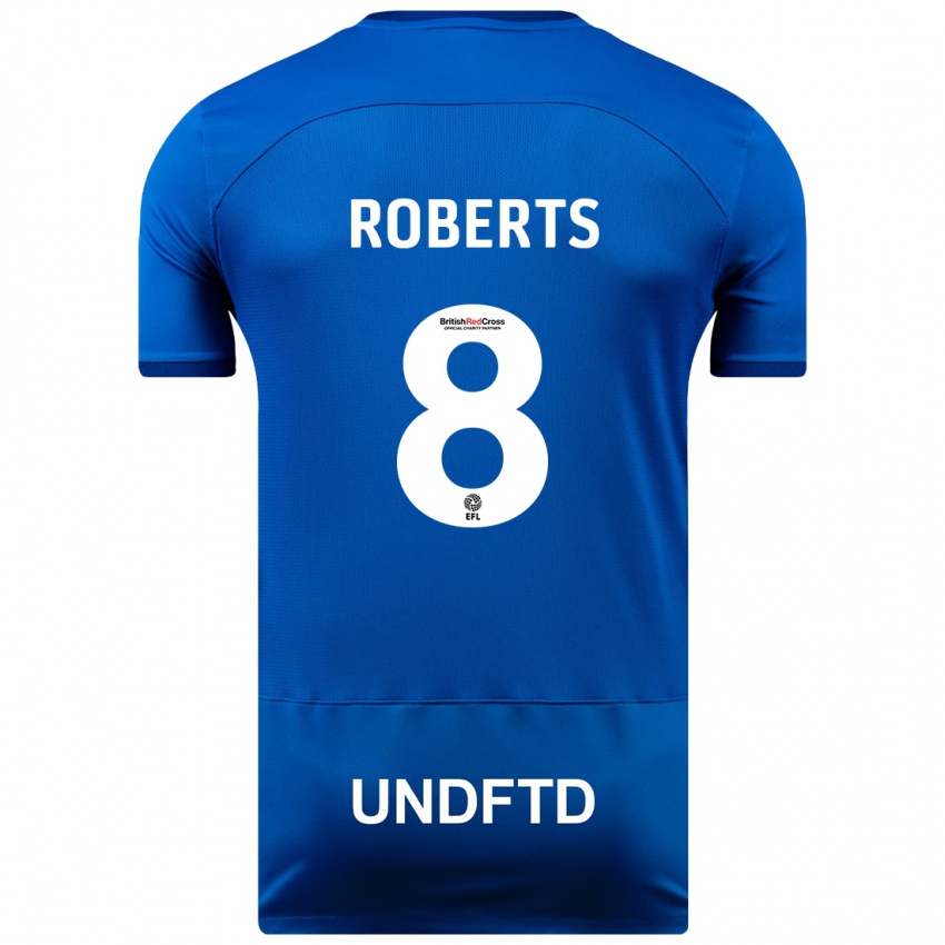 Kinder Tyler Roberts #8 Blau Heimtrikot Trikot 2023/24 T-Shirt Schweiz