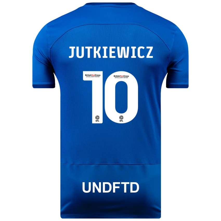 Kinder Lukas Jutkiewicz #10 Blau Heimtrikot Trikot 2023/24 T-Shirt Schweiz