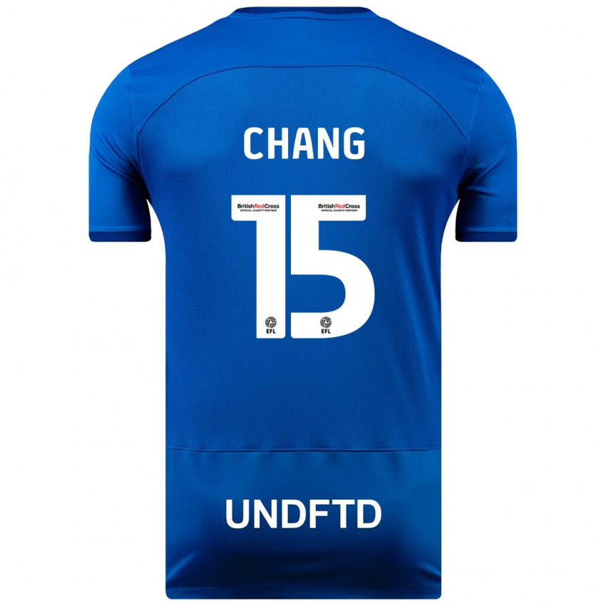 Kinder Alfie Chang #15 Blau Heimtrikot Trikot 2023/24 T-Shirt Schweiz