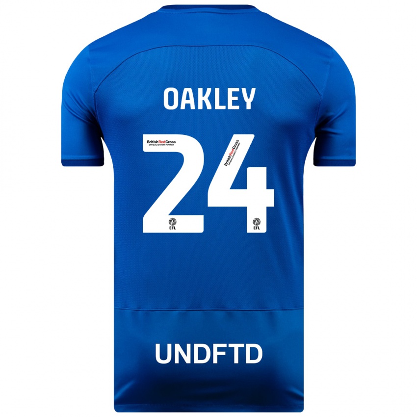 Kinder Marcel Oakley #24 Blau Heimtrikot Trikot 2023/24 T-Shirt Schweiz