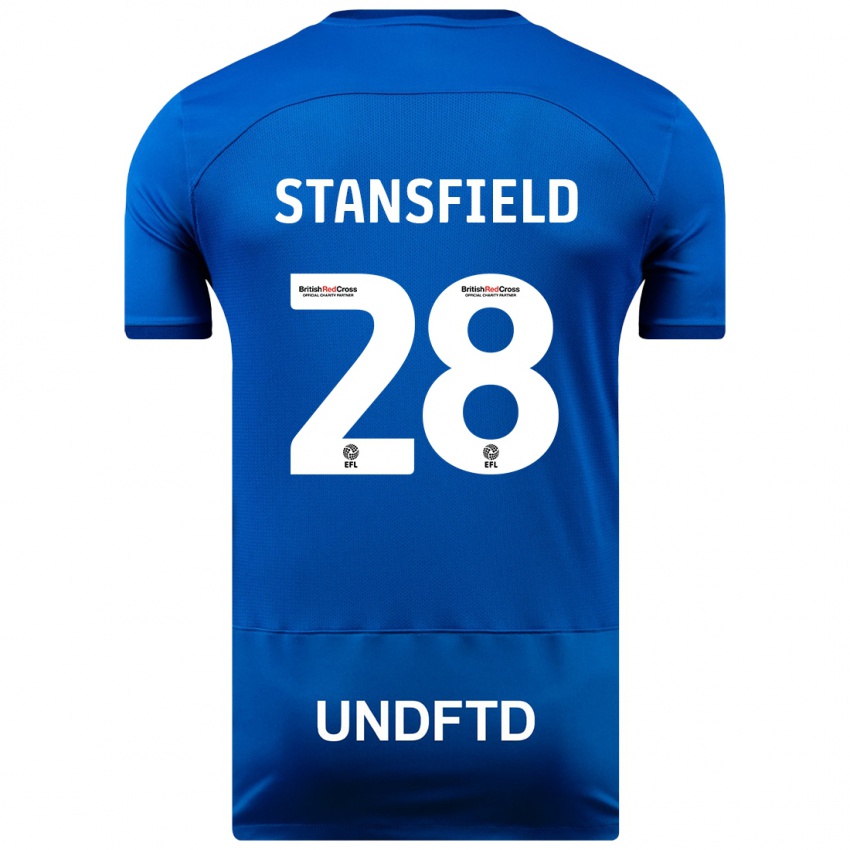 Kinder Jay Stansfield #28 Blau Heimtrikot Trikot 2023/24 T-Shirt Schweiz