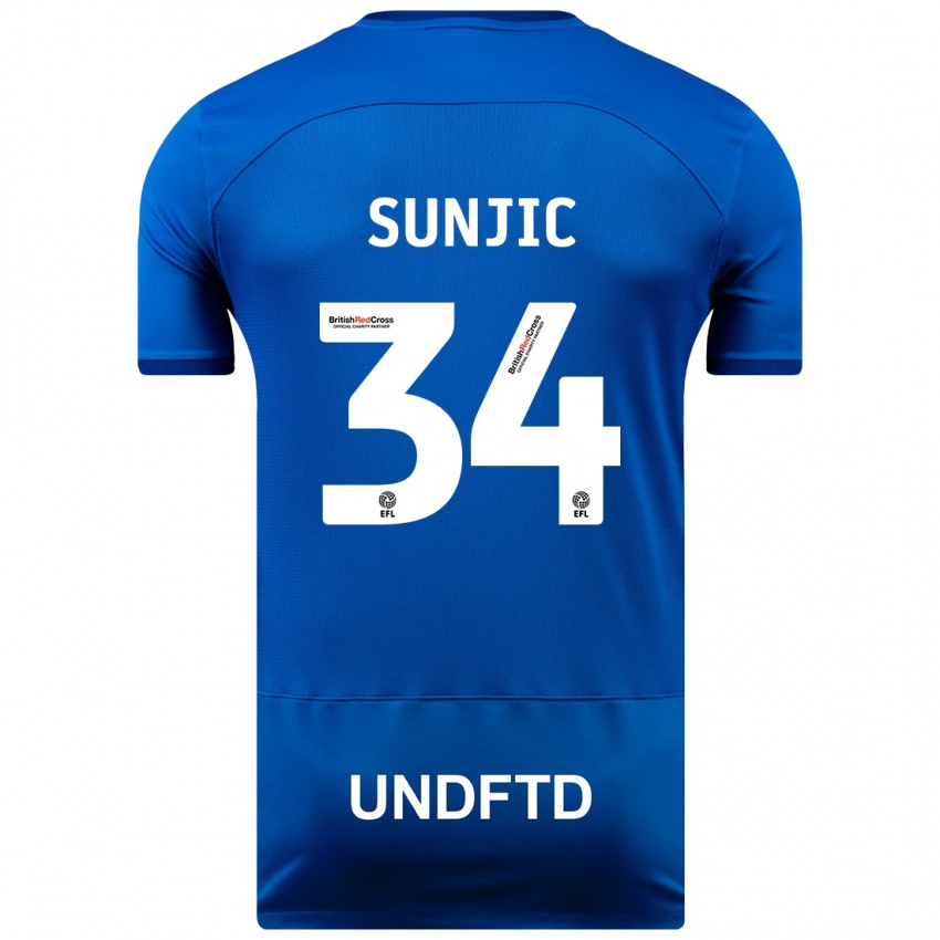 Kinder Ivan Sunjic #34 Blau Heimtrikot Trikot 2023/24 T-Shirt Schweiz