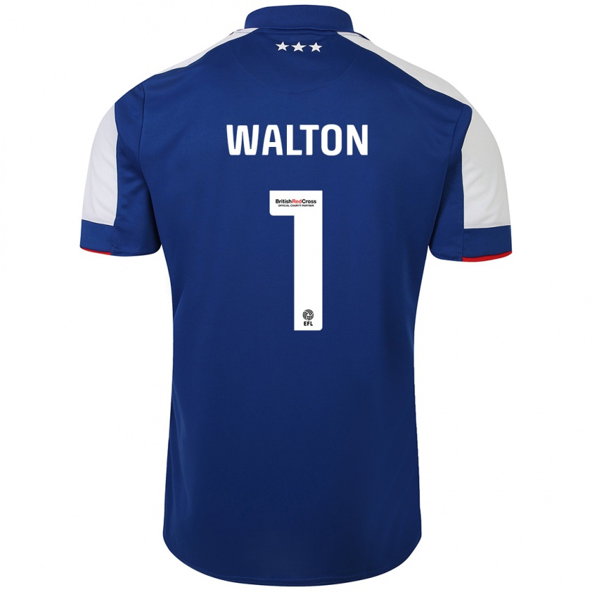 Kinder Christian Walton #1 Blau Heimtrikot Trikot 2023/24 T-Shirt Schweiz