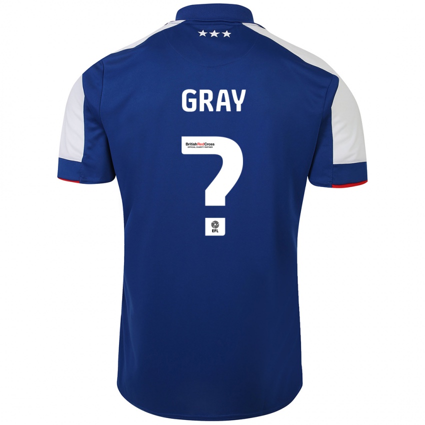Kinder Henry Gray #0 Blau Heimtrikot Trikot 2023/24 T-Shirt Schweiz
