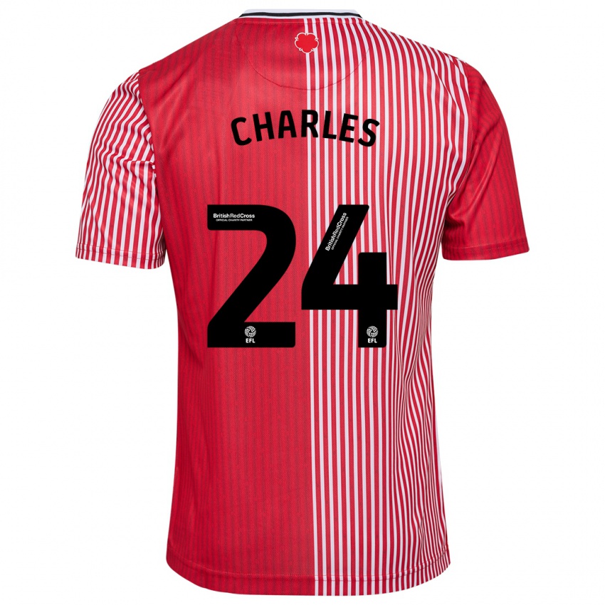 Kinder Shea Charles #24 Rot Heimtrikot Trikot 2023/24 T-Shirt Schweiz
