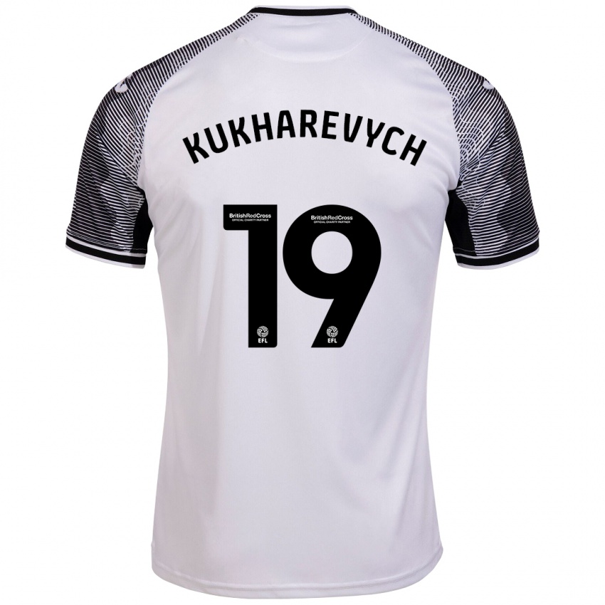 Kinder Mykola Kukharevych #19 Weiß Heimtrikot Trikot 2023/24 T-Shirt Schweiz