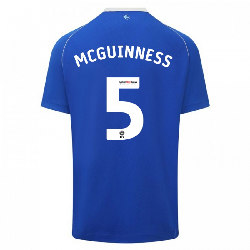 Kinder Mark Mcguinness #5 Blau Heimtrikot Trikot 2023/24 T-Shirt Schweiz