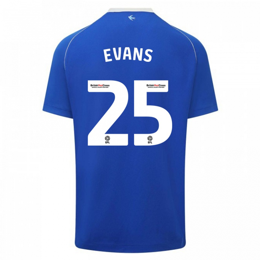 Kinder Kieron Evans #25 Blau Heimtrikot Trikot 2023/24 T-Shirt Schweiz