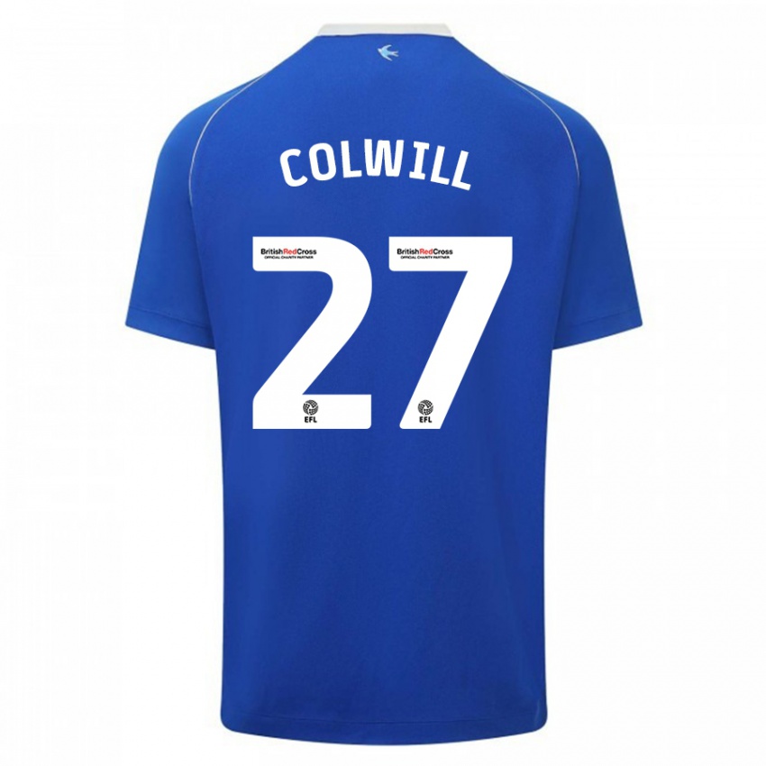 Kinder Rubin Colwill #27 Blau Heimtrikot Trikot 2023/24 T-Shirt Schweiz