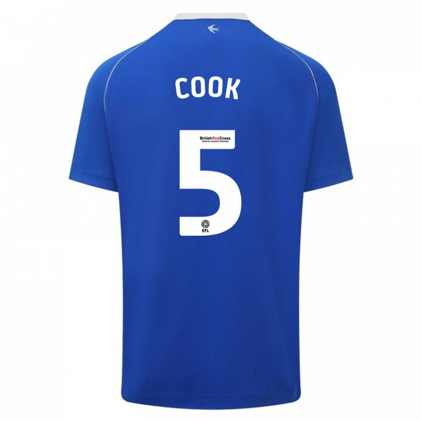 Kinder Freddie Cook #5 Blau Heimtrikot Trikot 2023/24 T-Shirt Schweiz