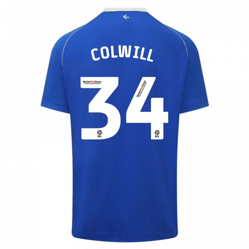 Kinder Joel Colwill #34 Blau Heimtrikot Trikot 2023/24 T-Shirt Schweiz