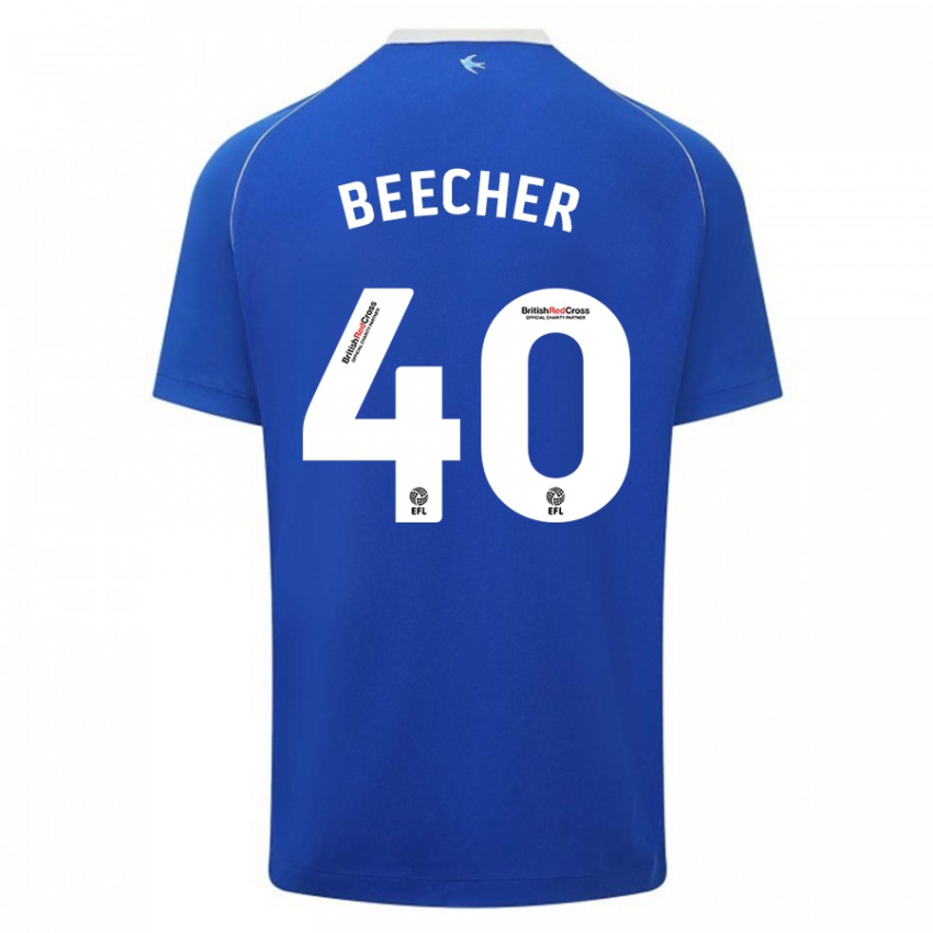 Kinder Josh Beecher #40 Blau Heimtrikot Trikot 2023/24 T-Shirt Schweiz