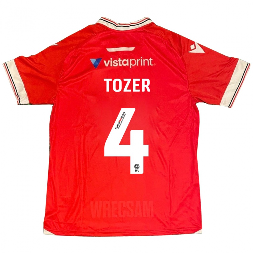 Kinder Ben Tozer #4 Rot Heimtrikot Trikot 2023/24 T-Shirt Schweiz