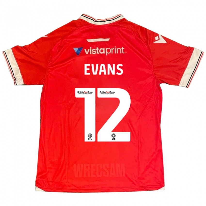 Kinder George Evans #12 Rot Heimtrikot Trikot 2023/24 T-Shirt Schweiz