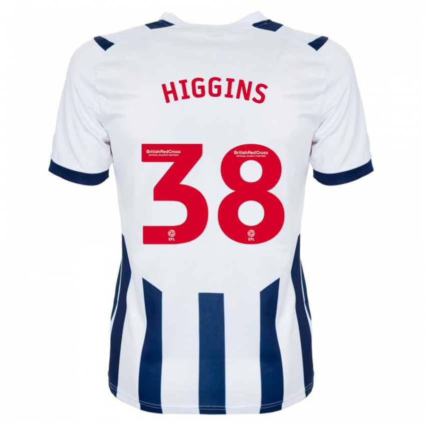 Kinder Akeel Higgins #38 Weiß Heimtrikot Trikot 2023/24 T-Shirt Schweiz