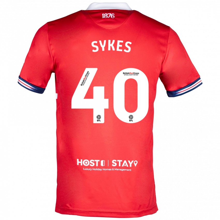 Kinder Cain Sykes #40 Rot Heimtrikot Trikot 2023/24 T-Shirt Schweiz