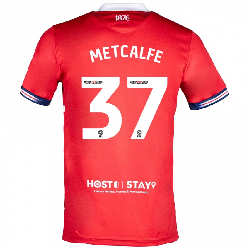 Kinder Max Metcalfe #37 Rot Heimtrikot Trikot 2023/24 T-Shirt Schweiz