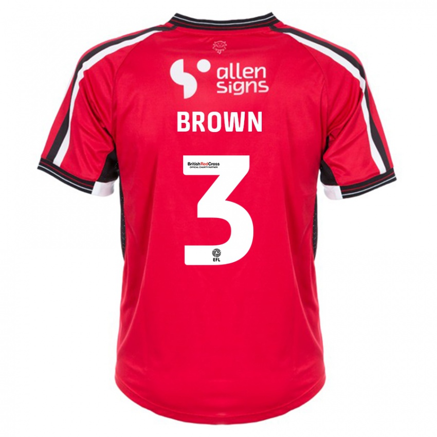 Kinder Jaden Brown #3 Rot Heimtrikot Trikot 2023/24 T-Shirt Schweiz