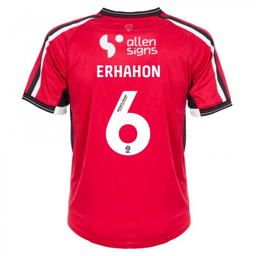 Kinder Ethan Erhahon #6 Rot Heimtrikot Trikot 2023/24 T-Shirt Schweiz