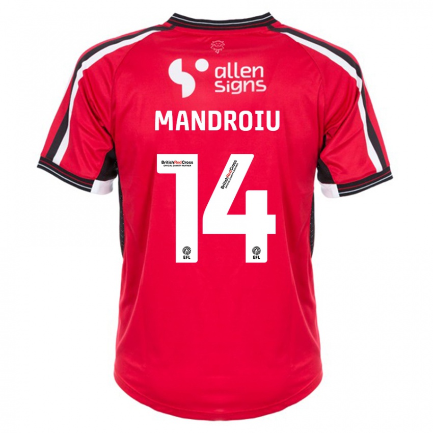 Kinder Daniel Mandroiu #14 Rot Heimtrikot Trikot 2023/24 T-Shirt Schweiz