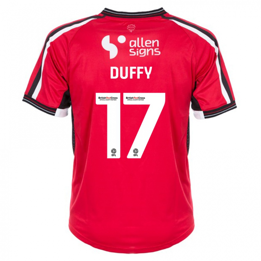 Kinder Dylan Duffy #17 Rot Heimtrikot Trikot 2023/24 T-Shirt Schweiz