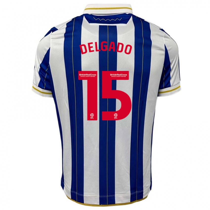 Kinder Juan Delgado #15 Blau Weiss Heimtrikot Trikot 2023/24 T-Shirt Schweiz