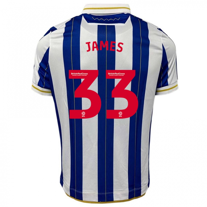 Kinder Reece James #33 Blau Weiss Heimtrikot Trikot 2023/24 T-Shirt Schweiz