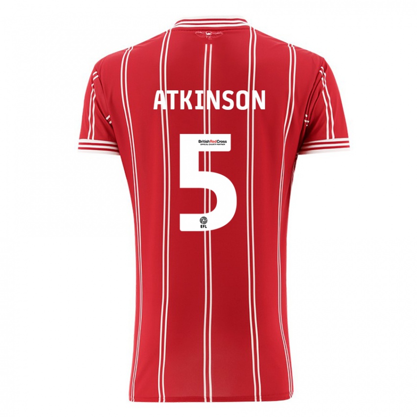 Kinder Rob Atkinson #5 Rot Heimtrikot Trikot 2023/24 T-Shirt Schweiz