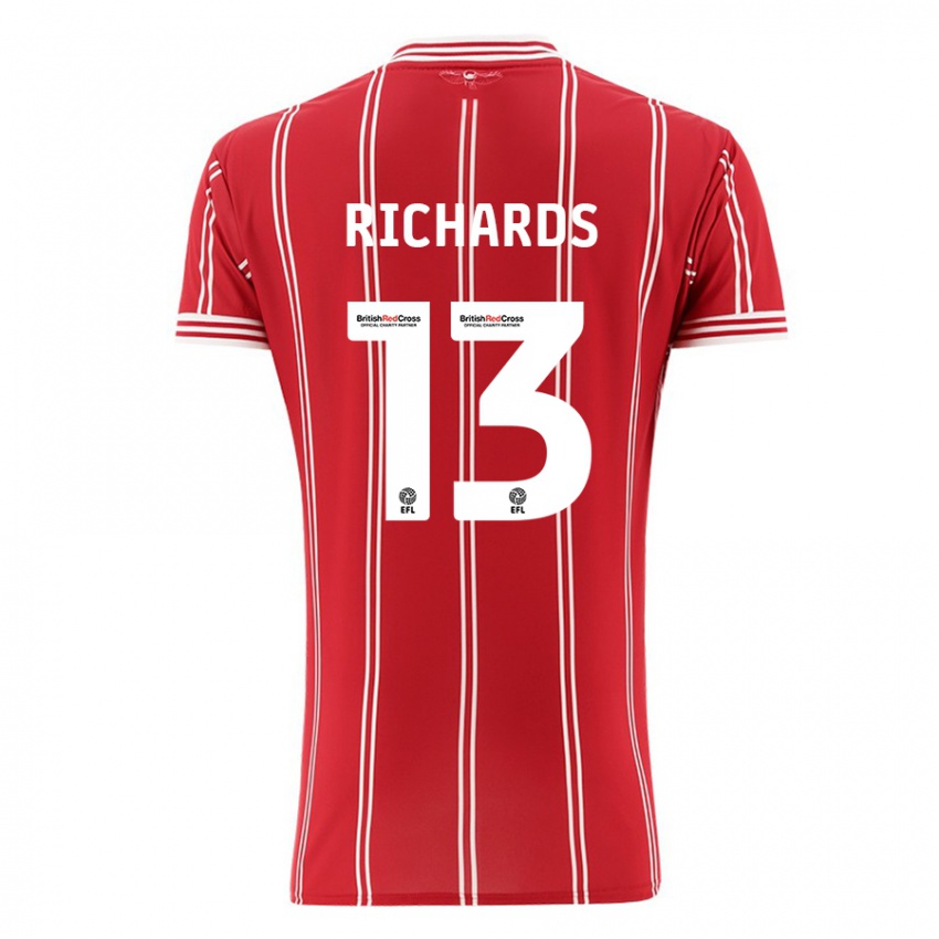 Kinder Harvey Wiles-Richards #13 Rot Heimtrikot Trikot 2023/24 T-Shirt Schweiz