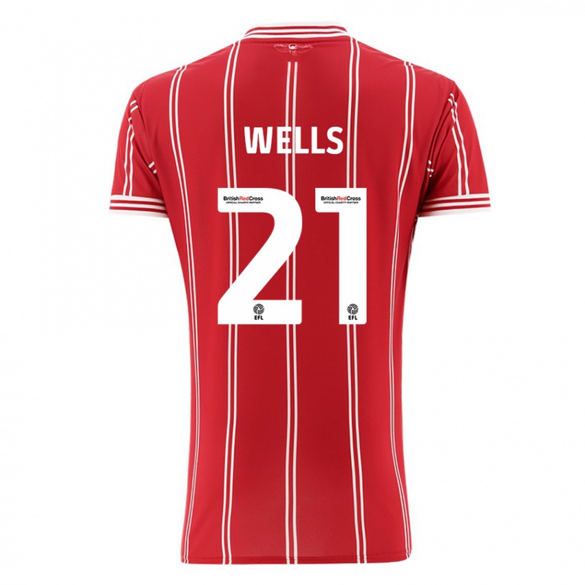 Kinder Nahki Wells #21 Rot Heimtrikot Trikot 2023/24 T-Shirt Schweiz