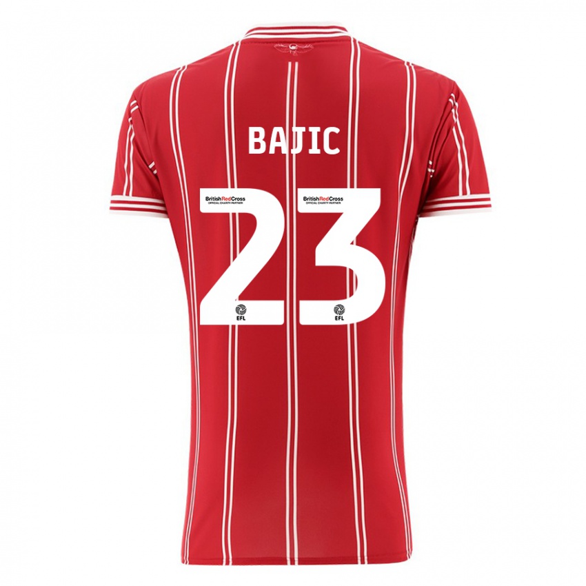 Kinder Stefan Bajic #23 Rot Heimtrikot Trikot 2023/24 T-Shirt Schweiz