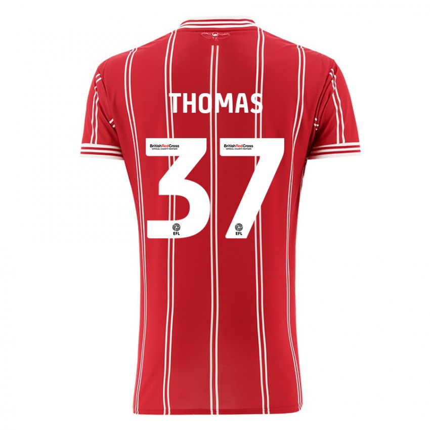 Kinder Olly Thomas #37 Rot Heimtrikot Trikot 2023/24 T-Shirt Schweiz